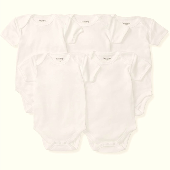 Burt's Bees Baby Unisex Baby Bodysuits, Set of 5, 100% Organic Cotton - Picture 1 of 5
